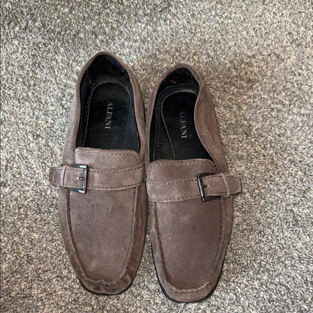 Alfani Men's Taupe Loafers with Buckle